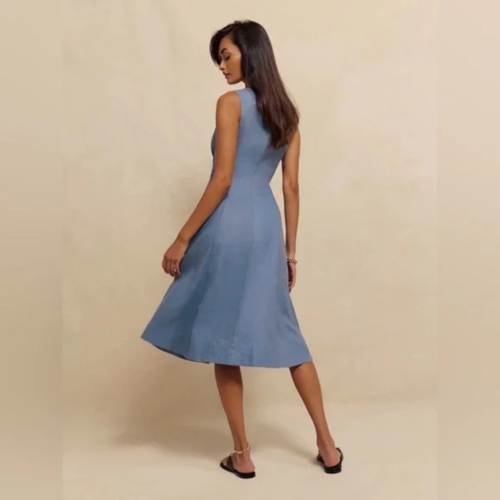 Reformation Sebastian linen button down midi dress size 6 - Picture 7 of 14